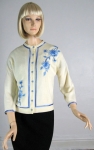 Utterly Pretty Vintage 60s Embroidered Cardigan Sweater