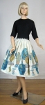 Graphic Novelty Print Vintage 60s Full Skirt 