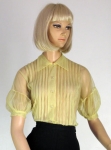 Super Sheer Vintage 50s Soft Yellow Blouse