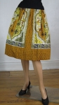 Vivid Vintage 60s Fleur De Lis Full Skirt