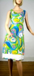 Psychedelic Neon Vintage 60s Paisley Print Sun Dress 03.jpg