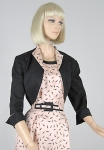 Adorable Pink & Black Vintage 50s Dress and Bolero 02.jpg