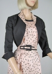 Adorable Pink & Black Vintage 50s Dress and Bolero 03.jpg