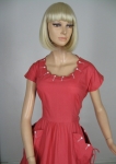 Reddish Rose Pink Vintage 50s Button-y Pocket-y Dress 02.jpg