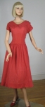 Red Swiss Dot Vintage 50s Nautical Style Dress 02.jpg