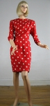 Dramatic Guy LaRoche Vintage 80s Red & White Polka Dot Dress 02.jpg
