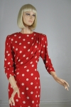 Dramatic Guy LaRoche Vintage 80s Red & White Polka Dot Dress 03.jpg