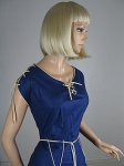 Vivid Blue Piped Vintage 50s Full Skirt Cotton Dress 05.jpg