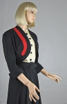 Sharp Vintage 40s Black and Red Trim Dress and  Bolero Jacket 03.jpg