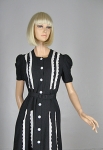 Sweet Vintage 40s Black and White Eyelet Dress 02.jpg