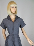 Two Tone Vintage 50s Gray and Black Full Skirt Dress  02.jpg