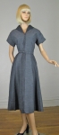 Two Tone Vintage 50s Gray and Black Full Skirt Dress  03.jpg