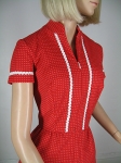 Fun Vintage Late 60s Swiss Dot Cherry Red Dress 02.jpg