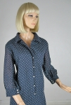 Smart Navy Vintage 70s Swiss Dot Shirt Dress 02.jpg