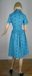 Turquoise Vintage 60s Border Print Shirt Dress 04.jpg