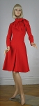 Red Vintage 70s Geoffrey Beene Jersey Dress with Scarf 02.jpg