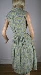 Detailed Vintage 60s Tile Print Mustard and Gray Shirt Dress 06.jpg