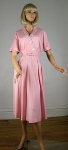 Sweet Vintage 50s Pink Linen Soutache And Rhinestone Trim Dress 02.jpg