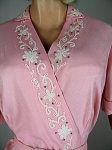 Sweet Vintage 50s Pink Linen Soutache And Rhinestone Trim Dress 04.jpg