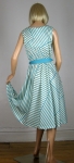 Geo Vintage 70s Aqua Stripe Dress with Full Skirt  04.jpg