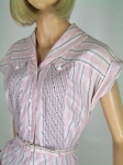 Pintucked Vintage 50s Pink and Black Gingham Shirtwaist Dress 04.jpg