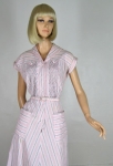 Pintucked Vintage 50s Pink and Black Gingham Shirtwaist Dress 05.jpg