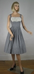 Flirty Vintage 50s Gingham and Lace Shelf Bust Dress