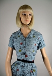 Abstract Vintage 50s Scribble Print Shirt Dress