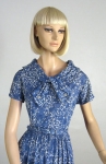 Slinky Nylon Vintage 60s Blue Floral Dress 2.jpg