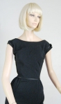 Sleek Satin Trimmed Vintage 60s Black Cocktail Dress 2.jpg