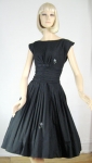Adorable Ruched Waist Vintage 50s Cotton Dress 2.jpg
