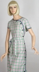 Asymmetrical Buttoned Vintage 50s Plaid Dress 04.jpg