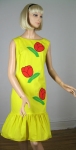 Sunny Yellow Vintage 60s Applique Shift Dress 02.jpg