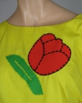 Sunny Yellow Vintage 60s Applique Shift Dress 04.jpg