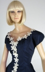 Blue Taffeta Vintage 50s Appliqued Party Dress 03.jpg