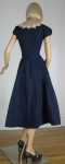 Blue Taffeta Vintage 50s Appliqued Party Dress 08.jpg
