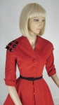 Cherry Red Vintage 50s Faille Coat Dress 03.jpg