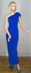 Vampy Vintage 60s Electric Blue One Shoulder Dress 02.jpg