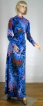 Anne Fogarty Pixelated Vintage 70s Maxi Dress
