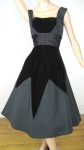 Dramatic Smart Miss Vintage 50s Velvet Diamond Party Dress 04.jpg
