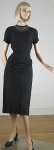 Black Vintage 40s Draped Waist Studded Crepe Dress 02.jpg