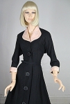 Dramatic Vintage 50s Black and Pink Dress with Giant Buttons 03.jpg
