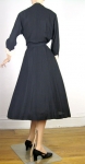 Dramatic Vintage 50s Black and Pink Dress with Giant Buttons 05.jpg