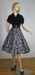 Atomic Vintage 50s Velvet & Full Skirt Flocked Party Dress