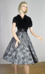 Atomic Vintage 50s Velvet & Full Skirt Flocked Party Dress 03.jpg