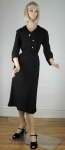 Sharp Vintage 40s Zig Zag Detailed Black Dress 03.jpg