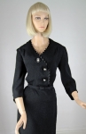 Sharp Vintage 40s Zig Zag Detailed Black Dress 04.jpg