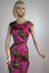 Amazing Rose Print Silk Cocktail Dress and Matching Coat 03.jpg