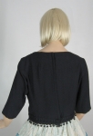 Black Fringey Dangle Ball Vintage 50s Crepe Top 2.jpg