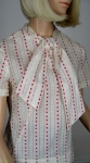 Adorable Vintage 60s Heart Print Tie Blouse 03.jpg